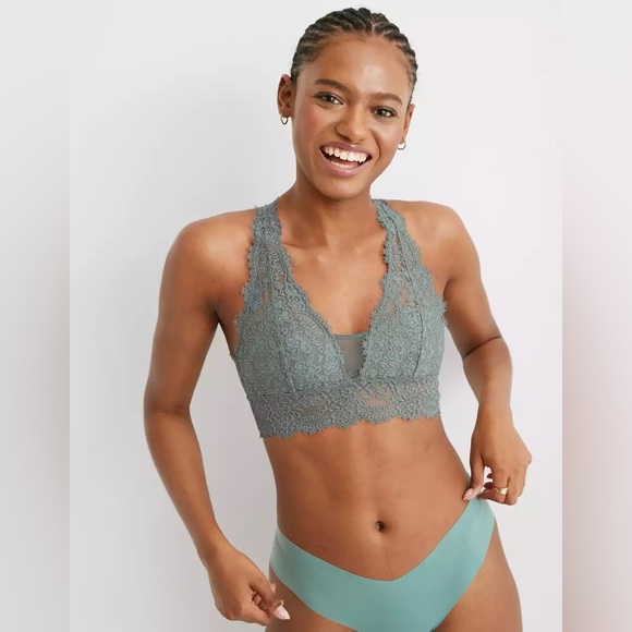 aerie Intimates & Sleepwear Nwt Aerie Eyelash Lace Padded Plunge